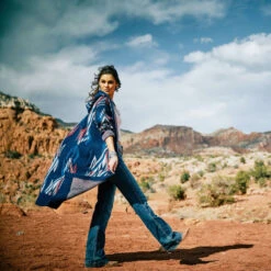 'Ariat' Women's Coatigan Chimayo Sweater - Navy Jacquard -inspired Pattern Created By The Artists At -Best Sportswear Store 10042144 lifestyle 1024x1024@2x