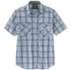 'Carhartt' Men's Rugged Flex Relaxed Fit Lightweight Snap Front Short Sleeve Plaid - Steel Blue -Best Sportswear Store 105198 437 MS22 e 2 1024x1024@2x
