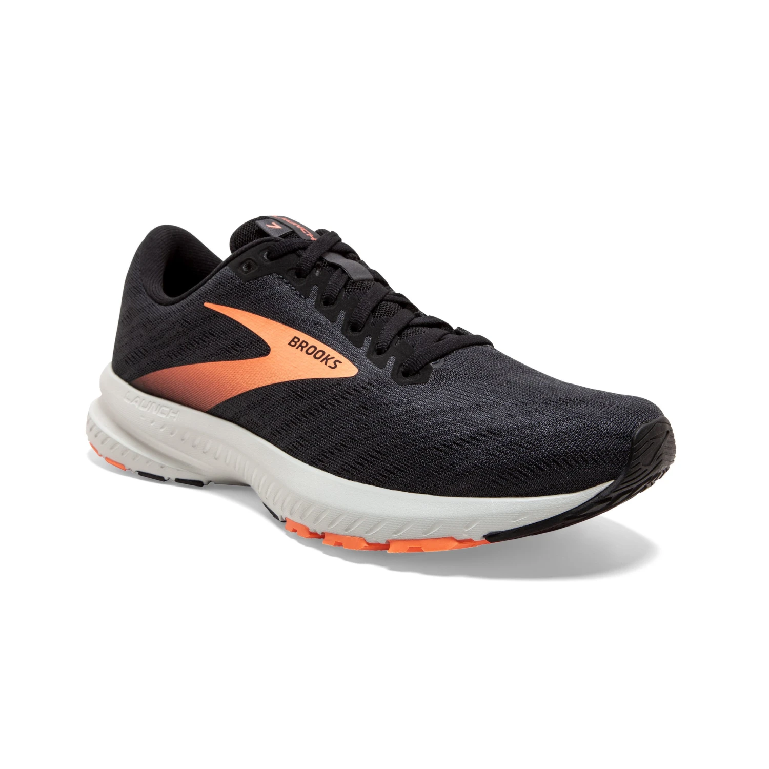 'Brooks' Women's Launch 7 - Black / Cantaloupe 3 'Brooks' Women's Launch 7 - Black / Cantaloupe - Image 2