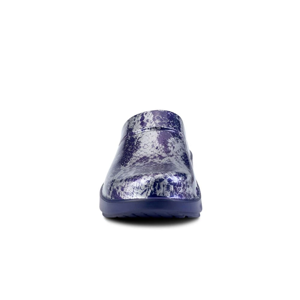 'OOFOS' Women's OOcloog Clog Limited Edition - Navy / Silver Snake 6 'OOFOS' Women's OOcloog Clog Limited Edition - Navy / Silver Snake - Image 4