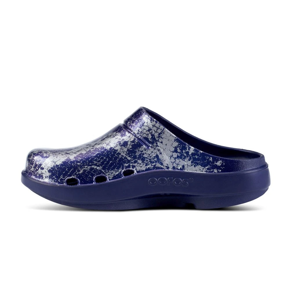 'OOFOS' Women's OOcloog Clog Limited Edition - Navy / Silver Snake 8 'OOFOS' Women's OOcloog Clog Limited Edition - Navy / Silver Snake - Image 6