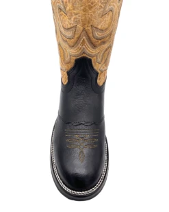 'Hondo Boots' Men's 14" Nubuck Bullhide Western Round Toe - Black / Tan -Best Sportswear Store 22844 1024x1024@2x