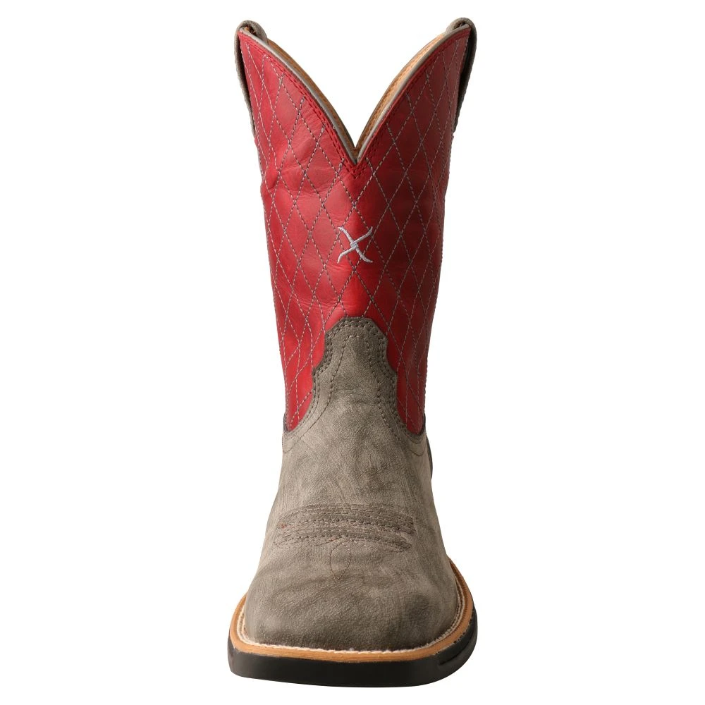 'Twisted X' Men's 11" Tech-X Cellstretch Western Square Toe - Grey / Red 4 'Twisted X' Men's 11" Tech-X Cellstretch Western Square Toe - Grey / Red - Image 2