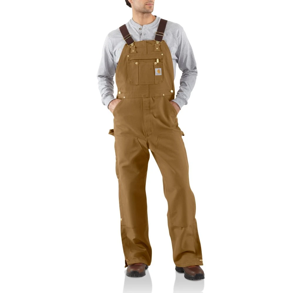 'Carhartt' Men's Unlined Duck Zip To Thigh Bib Overall - Carhartt Brown 3 'Carhartt' Men's Unlined Duck Zip To Thigh Bib Overall - Carhartt Brown