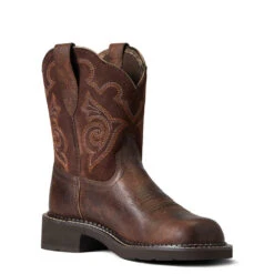 'Ariat' Women's 8" Fatbaby Heritage Tess Western Round Toe - Forest Brown / Jamocha -Best Sportswear Store S22 WMS WEST 10040264 medial 1024x1024@2x