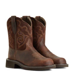 'Ariat' Women's 8" Fatbaby Heritage Tess Western Round Toe - Forest Brown / Jamocha -Best Sportswear Store S22 WMS WEST 10040264 pair 1024x1024@2x